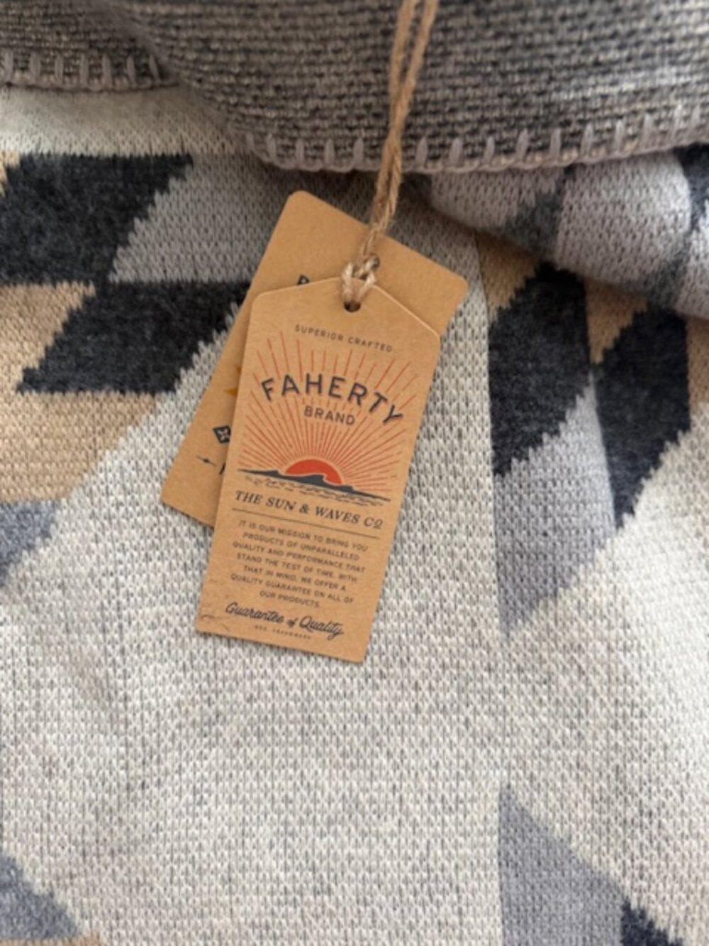 Faherty yellowtail patchwork blanket NWT - Picture 5 of 6